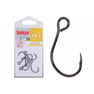 Крючки Saikyo SS075-BN IN-LINE EYE №1/0 (6 шт.)