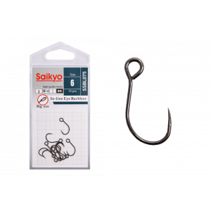 Крючки Saikyo SSBL075-BN IN-LINE EYE BARBLESS №6 (10 шт.) Крючки Saikyo SSBL075-BN IN-LINE EYE BARBLESS №6 (10 шт.)