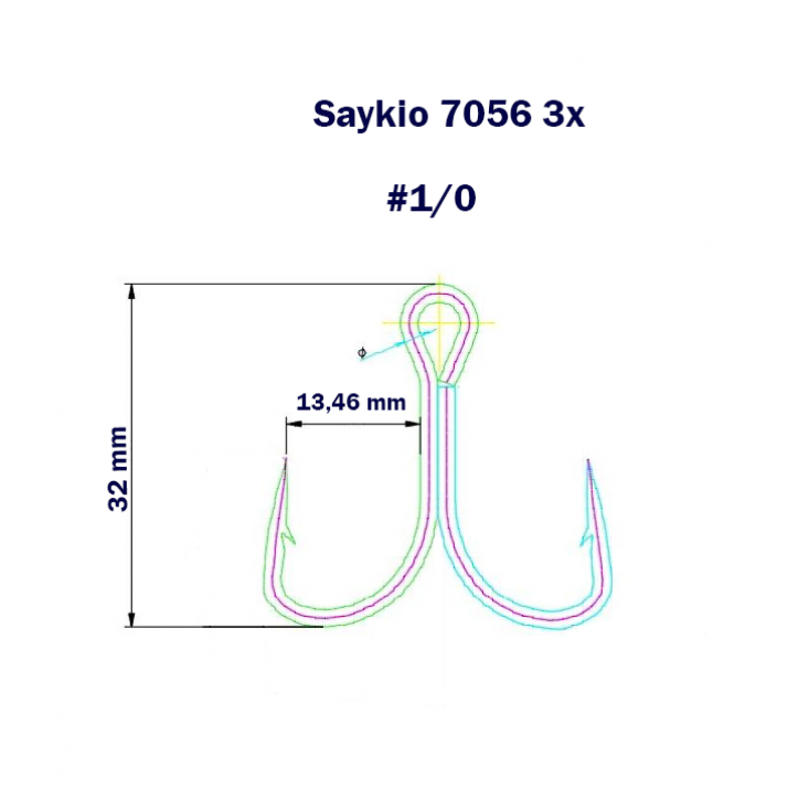 Крючки Saikyo тройн.7056 TN 3X №1/0 (25шт)