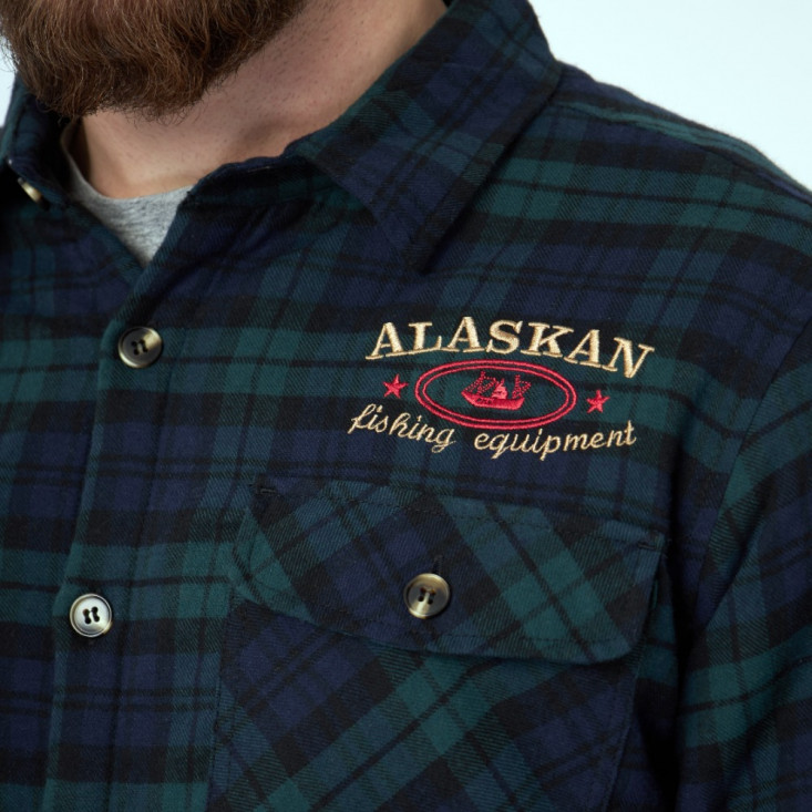 Рубашка Alaskan с мех. подкл. синяя клетка XXL