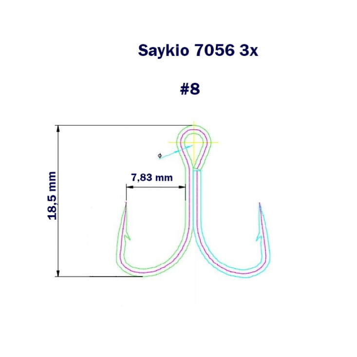 Крючки Saikyo тройн.7056TN 3X №  8 (10шт)