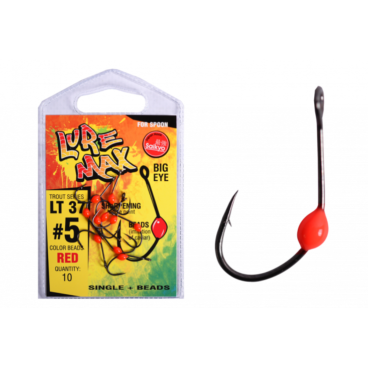 Крючки LureMax Trout LT37 #5 Red (10шт)