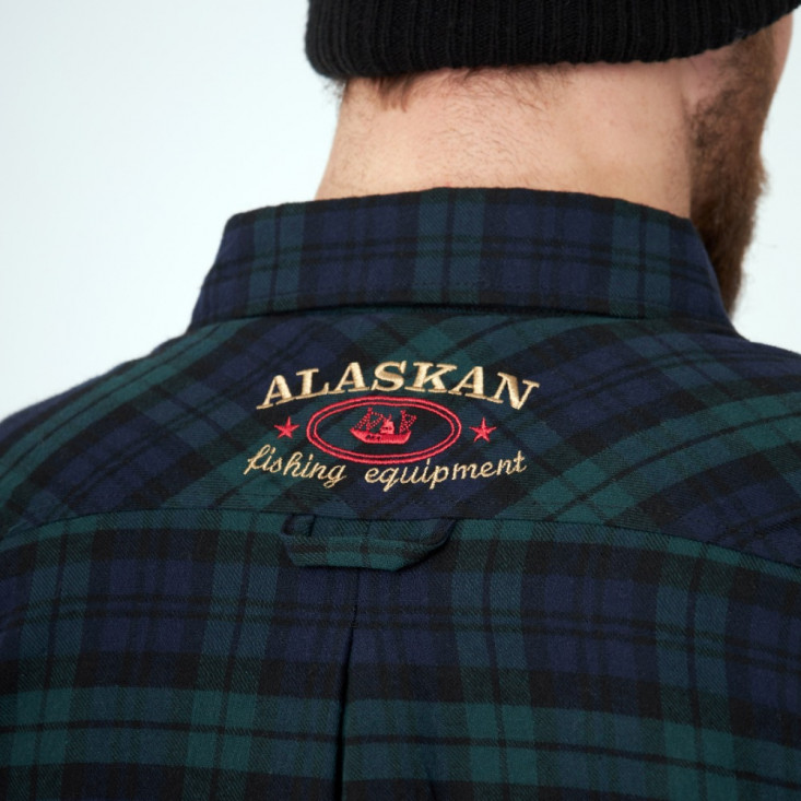 Рубашка Alaskan с мех. подкл. синяя клетка XXL